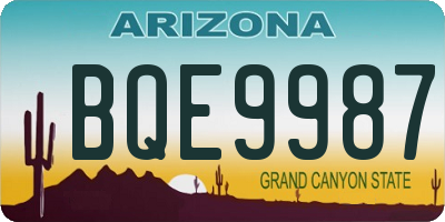 AZ license plate BQE9987