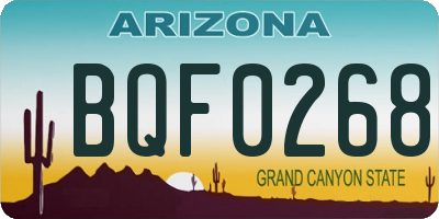 AZ license plate BQF0268