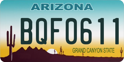 AZ license plate BQF0611