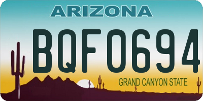 AZ license plate BQF0694