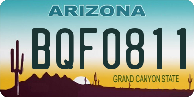 AZ license plate BQF0811