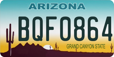 AZ license plate BQF0864