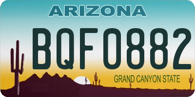 AZ license plate BQF0882