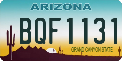 AZ license plate BQF1131