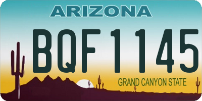 AZ license plate BQF1145