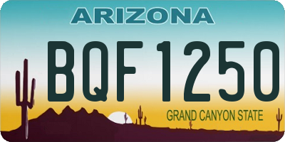 AZ license plate BQF1250