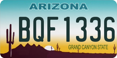 AZ license plate BQF1336