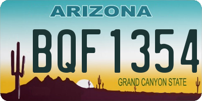 AZ license plate BQF1354