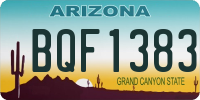 AZ license plate BQF1383