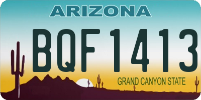 AZ license plate BQF1413
