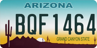 AZ license plate BQF1464