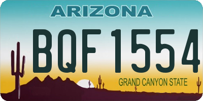 AZ license plate BQF1554