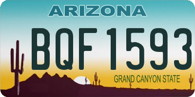 AZ license plate BQF1593