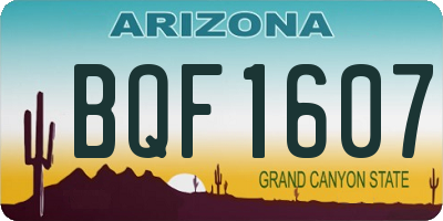 AZ license plate BQF1607