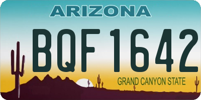AZ license plate BQF1642