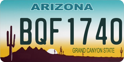 AZ license plate BQF1740