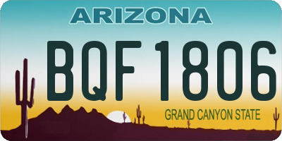 AZ license plate BQF1806