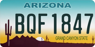 AZ license plate BQF1847