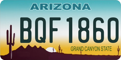 AZ license plate BQF1860