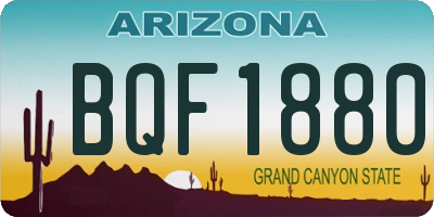 AZ license plate BQF1880