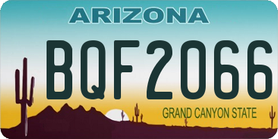 AZ license plate BQF2066