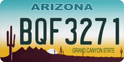 AZ license plate BQF3271
