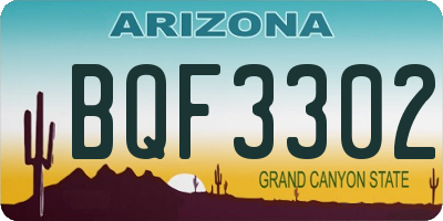 AZ license plate BQF3302