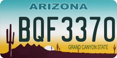 AZ license plate BQF3370