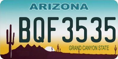 AZ license plate BQF3535