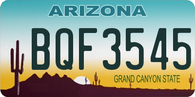 AZ license plate BQF3545