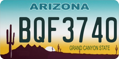 AZ license plate BQF3740
