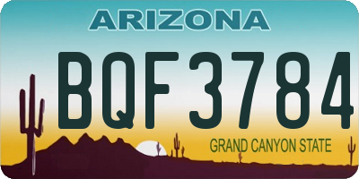 AZ license plate BQF3784