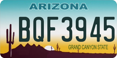 AZ license plate BQF3945