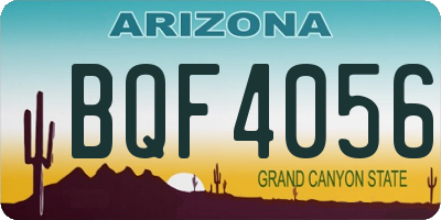 AZ license plate BQF4056