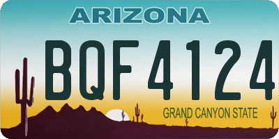 AZ license plate BQF4124