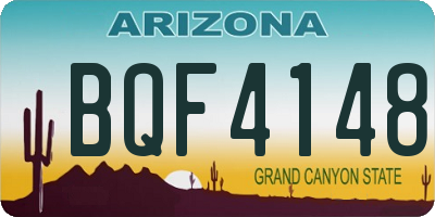 AZ license plate BQF4148
