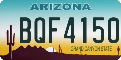 AZ license plate BQF4150