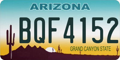 AZ license plate BQF4152