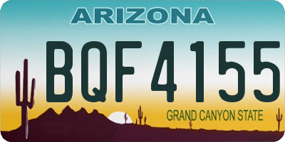 AZ license plate BQF4155
