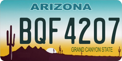 AZ license plate BQF4207