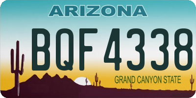 AZ license plate BQF4338