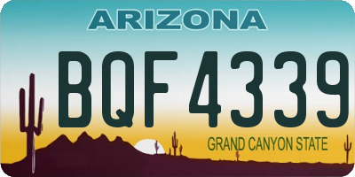 AZ license plate BQF4339