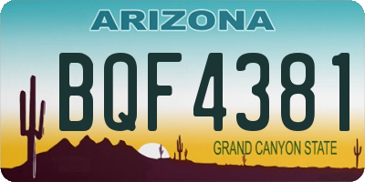 AZ license plate BQF4381