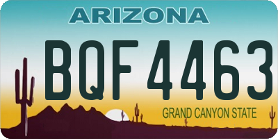 AZ license plate BQF4463