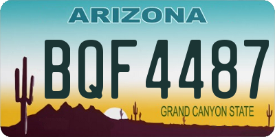 AZ license plate BQF4487
