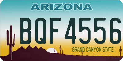 AZ license plate BQF4556
