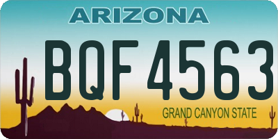 AZ license plate BQF4563