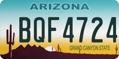 AZ license plate BQF4724