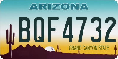 AZ license plate BQF4732