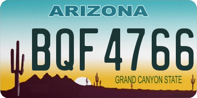 AZ license plate BQF4766